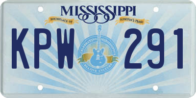 MS license plate KPW291