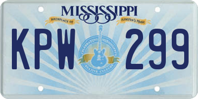 MS license plate KPW299