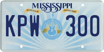 MS license plate KPW300
