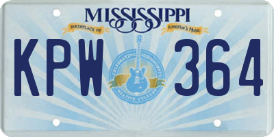 MS license plate KPW364