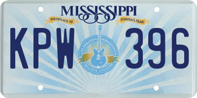 MS license plate KPW396