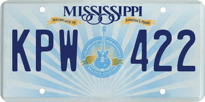 MS license plate KPW422