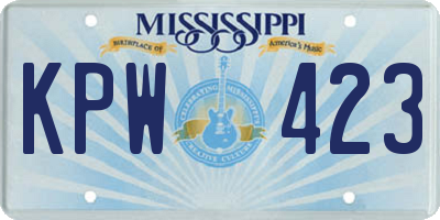 MS license plate KPW423