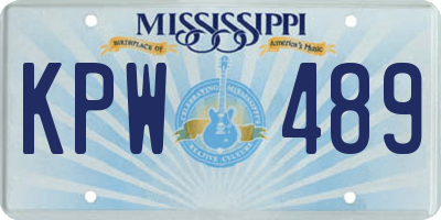 MS license plate KPW489