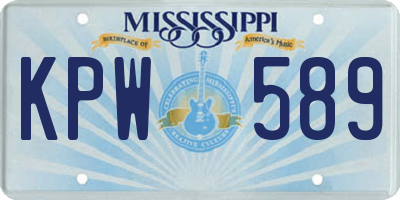 MS license plate KPW589