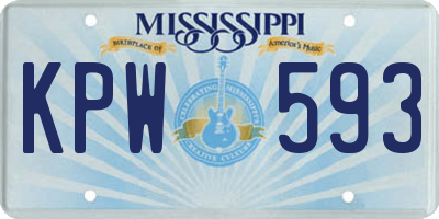 MS license plate KPW593