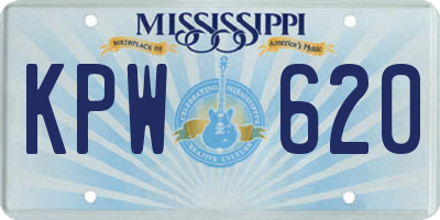 MS license plate KPW620