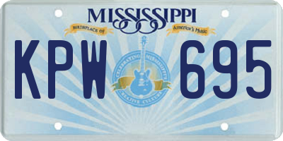 MS license plate KPW695