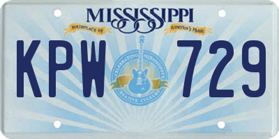 MS license plate KPW729