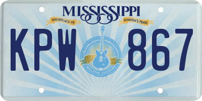 MS license plate KPW867