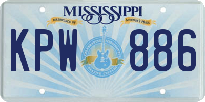 MS license plate KPW886