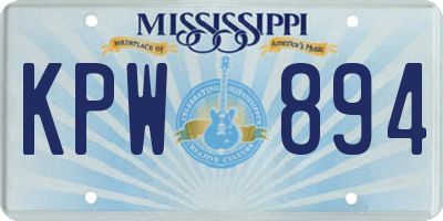 MS license plate KPW894