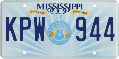 MS license plate KPW944