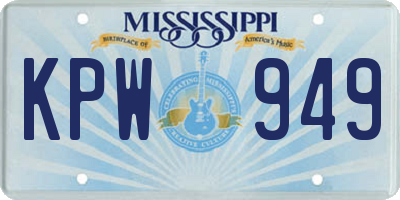 MS license plate KPW949