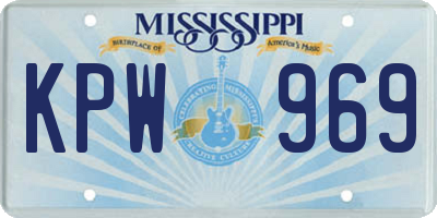 MS license plate KPW969