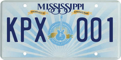 MS license plate KPX001