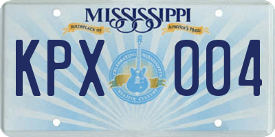MS license plate KPX004