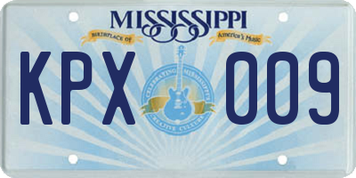 MS license plate KPX009