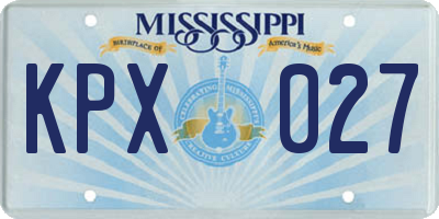 MS license plate KPX027