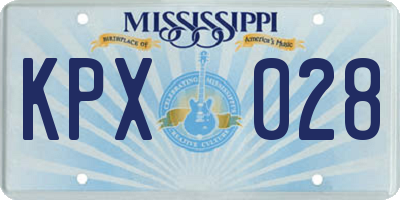MS license plate KPX028