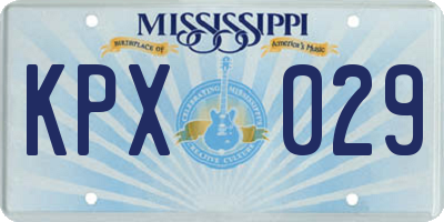 MS license plate KPX029