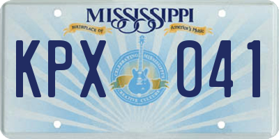MS license plate KPX041
