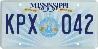 MS license plate KPX042