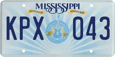 MS license plate KPX043