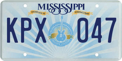 MS license plate KPX047