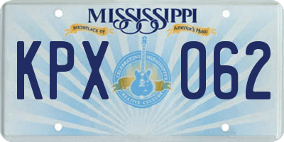 MS license plate KPX062