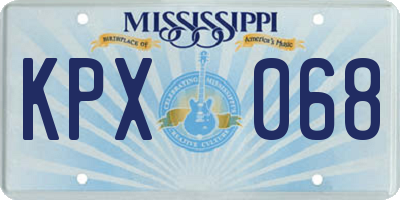 MS license plate KPX068