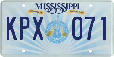 MS license plate KPX071