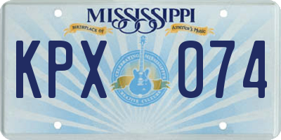 MS license plate KPX074