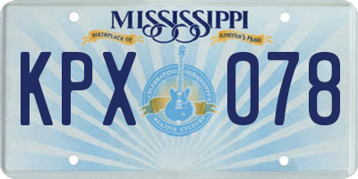 MS license plate KPX078