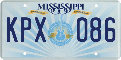 MS license plate KPX086