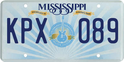 MS license plate KPX089