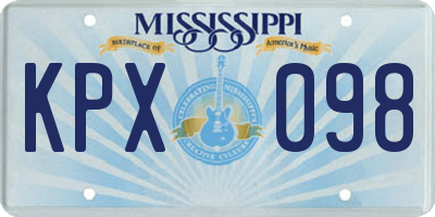 MS license plate KPX098