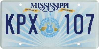 MS license plate KPX107