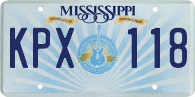 MS license plate KPX118