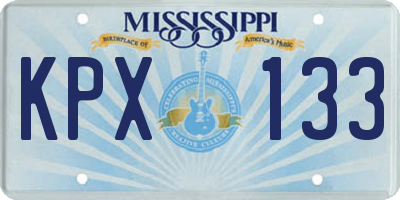 MS license plate KPX133