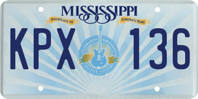 MS license plate KPX136