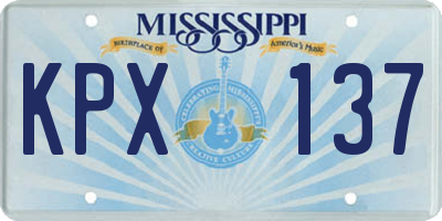 MS license plate KPX137