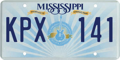 MS license plate KPX141