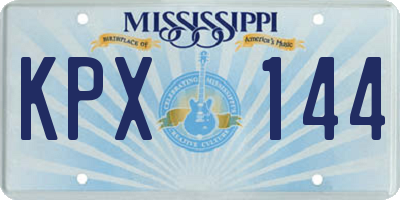 MS license plate KPX144