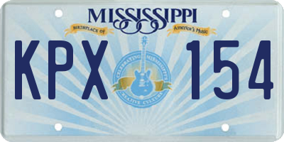 MS license plate KPX154