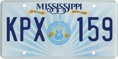 MS license plate KPX159