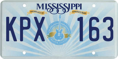 MS license plate KPX163