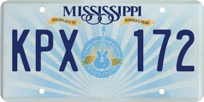 MS license plate KPX172