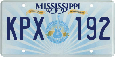 MS license plate KPX192