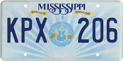MS license plate KPX206